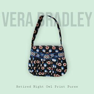 Vera Bradley - Retired Hannah Small Hobo in Night Owl Print Purse - Super Clean